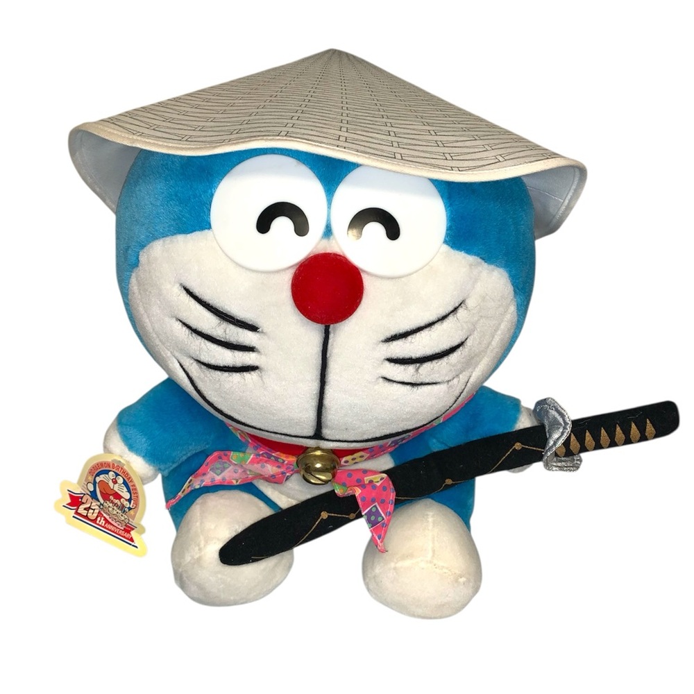 NEW Vintage Doraemon 25th Anniversary Samurai Plushie 24 Inch Stuffy Toy 2004